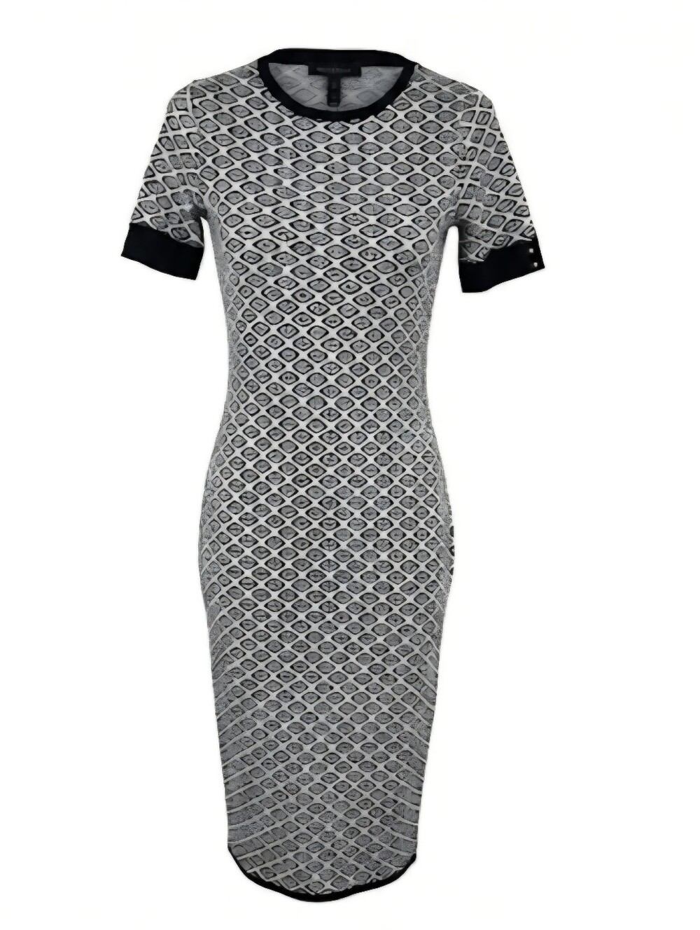 Geometric Black and White Dress